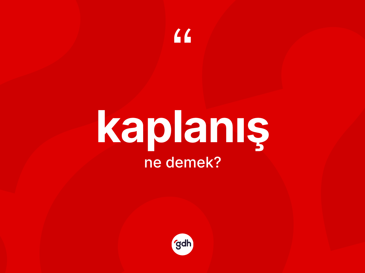 Kaplanış kelimesinin tanımı nedir? Kaplanışın TDK'ya göre anlamı nedir?
