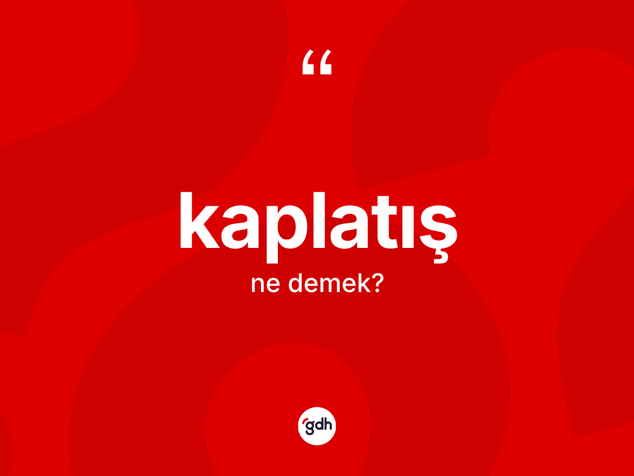 Kaplatış kelimesinin anlamı nedir? Kaplatış kelimesinin kaç farklı anlamı var?