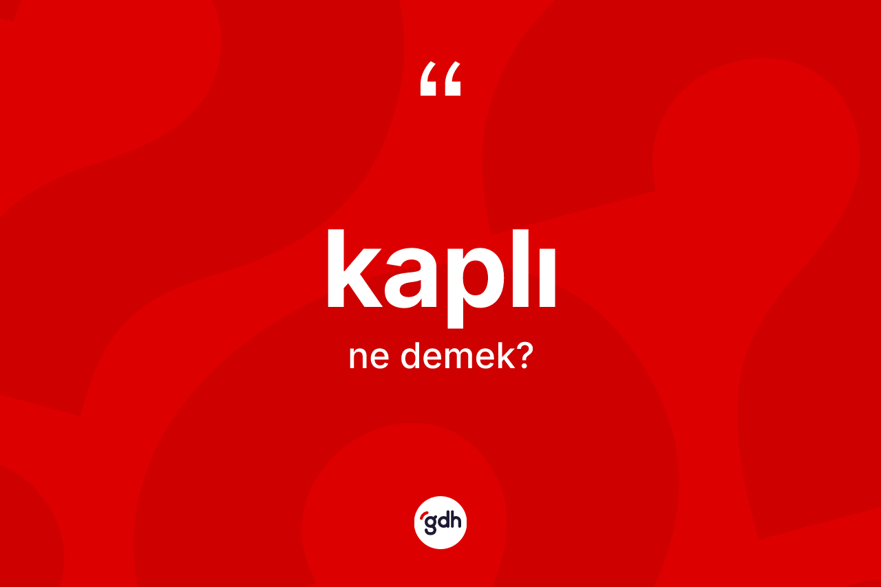 Kaplı kelimesinin tanımı nedir? Kaplının TDK'ya göre anlamı nedir?
