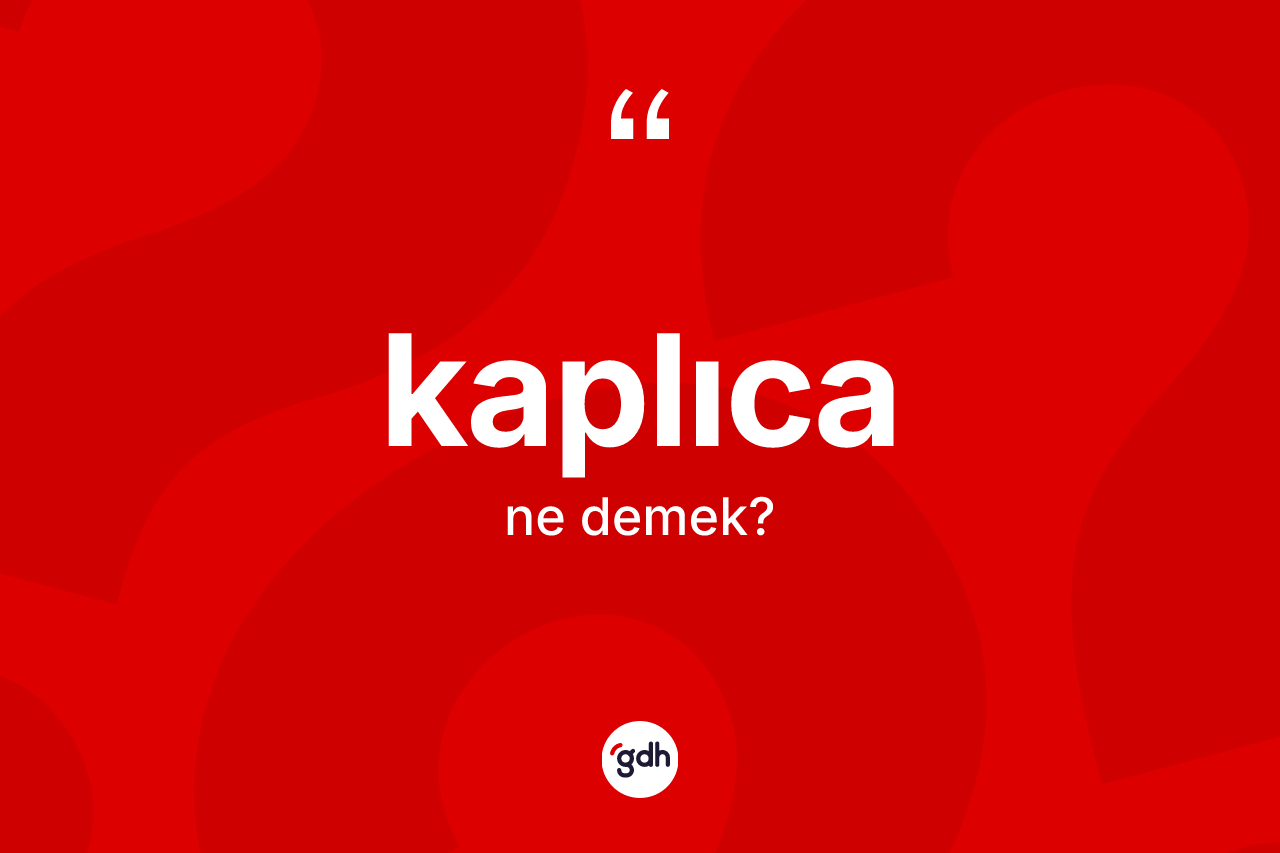 Kaplıca ne anlama gelir? Kaplıca kelimesinin TDK'ya göre açıklaması nedir?