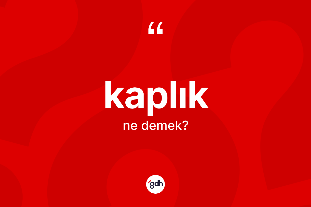 Kaplık nedir? Kaplık kelimesinin TDK'ya göre açıklaması nedir?