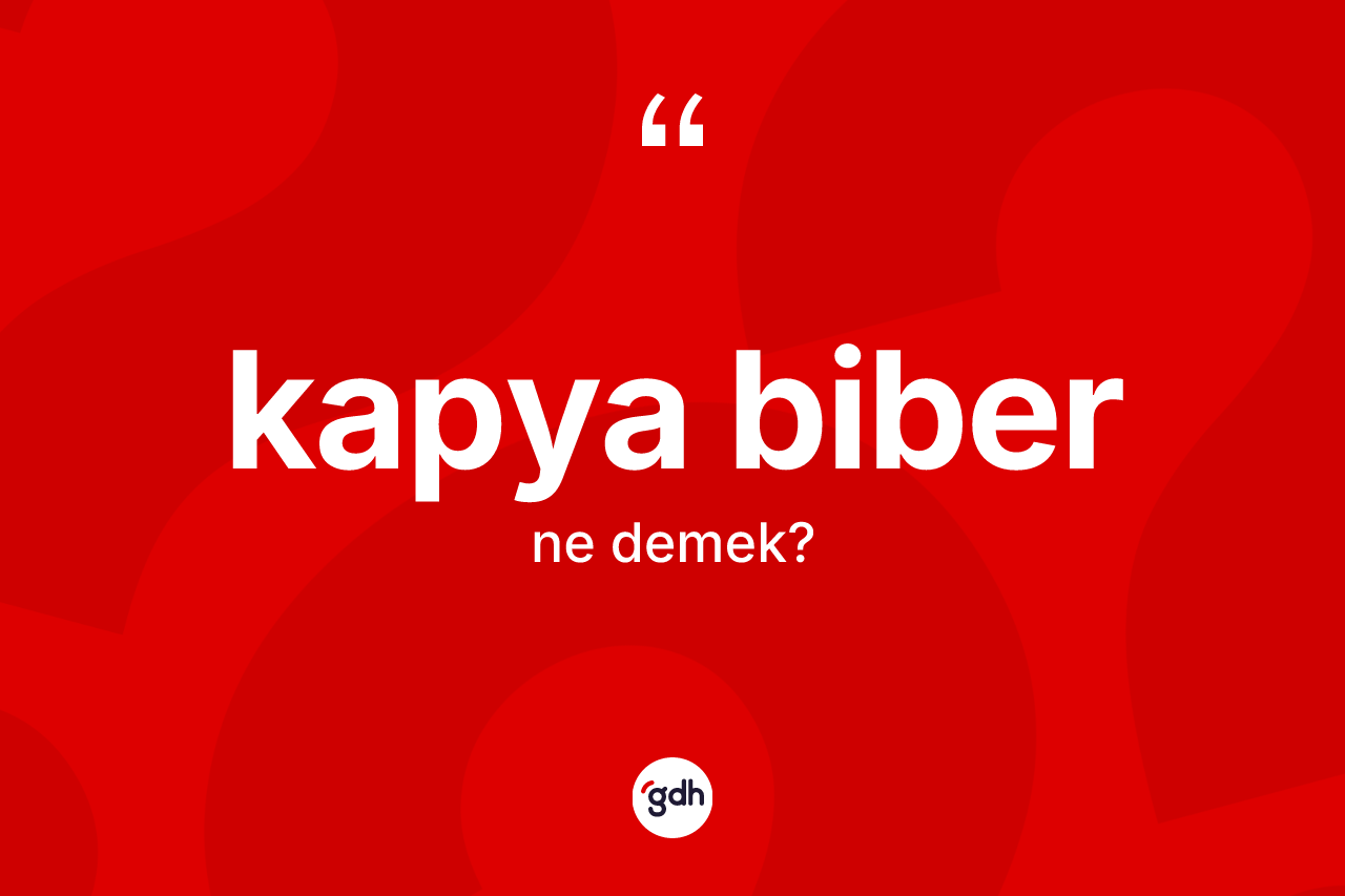 Kapya biber  kelimesinin tanımı nedir? Kapya biber in TDK'ya göre anlamı nedir?