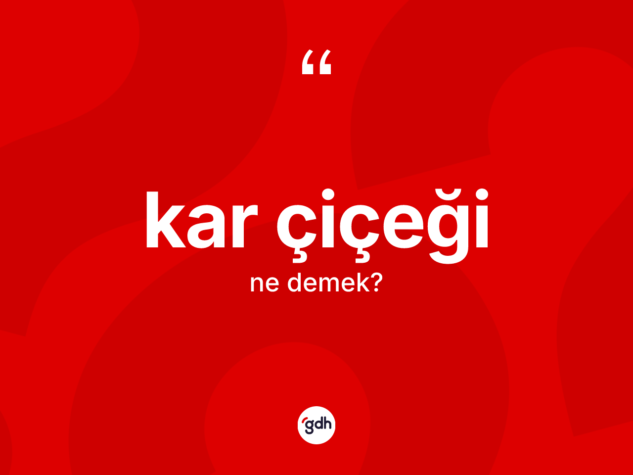 Kar çiçeği kelimesi ne demek? Kar çiçeğinin TDK'ya göre anlamı nedir?