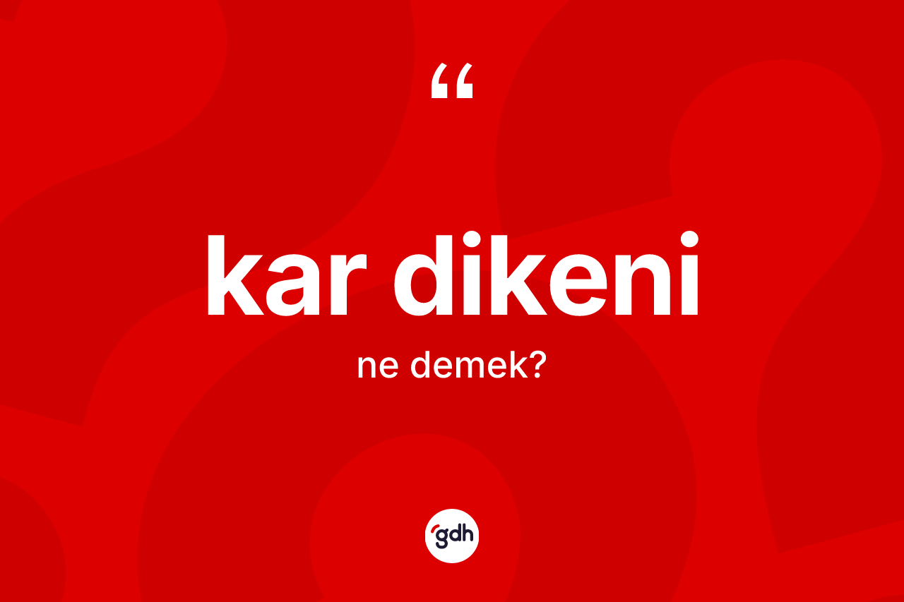 Kar dikeni kelimesinin sözlükteki tanımı nedir?