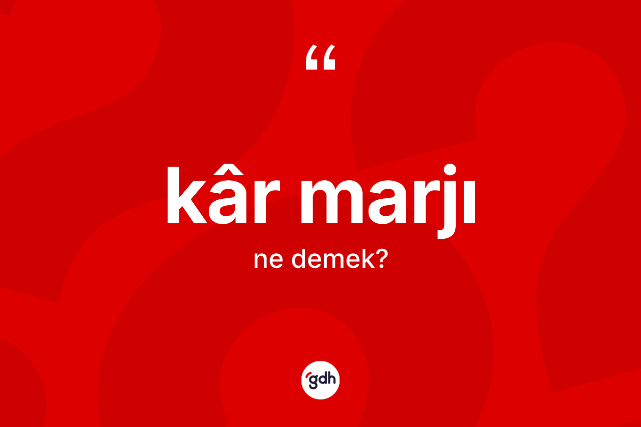 Kâr marjı kelimesi ne anlama gelir? Kâr marjının TDK'ya göre anlamı nedir?