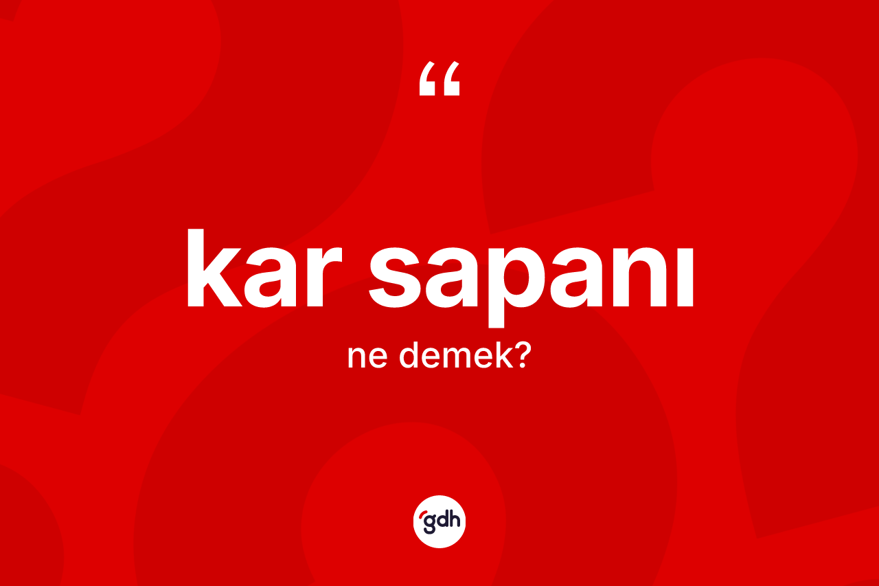 Kar sapanı ne anlama gelir? Kar sapanının TDK'ya göre anlamı nedir?