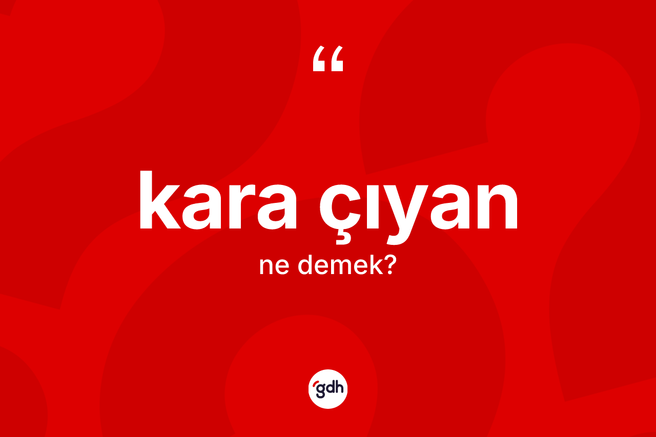 Kara çıyan kelimesinin tanımı nedir? Kara çıyanın sözlükteki anlamı nedir?