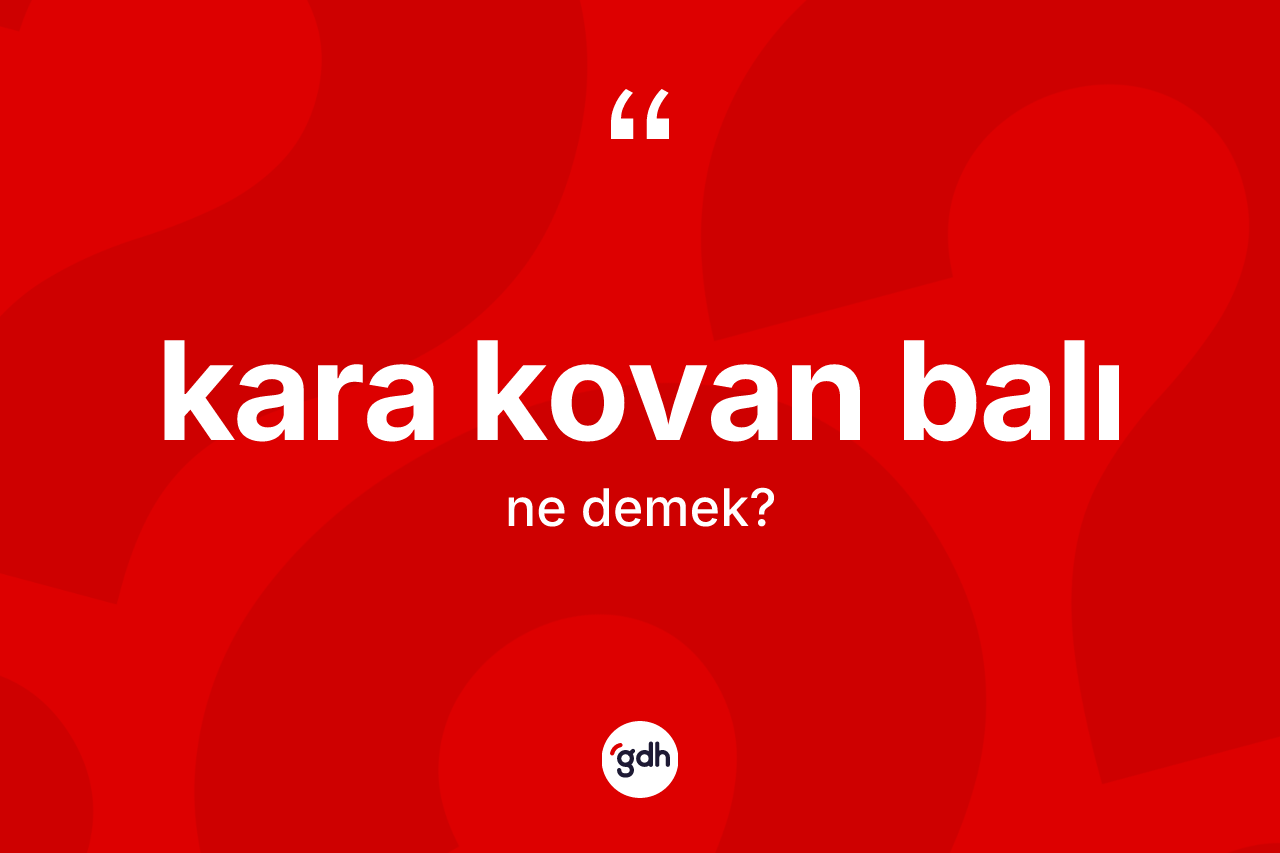 Kara kovan balı  kelimesinin anlamı nedir? Kara kovan balı  kelimesinin özellikleri nelerdir?