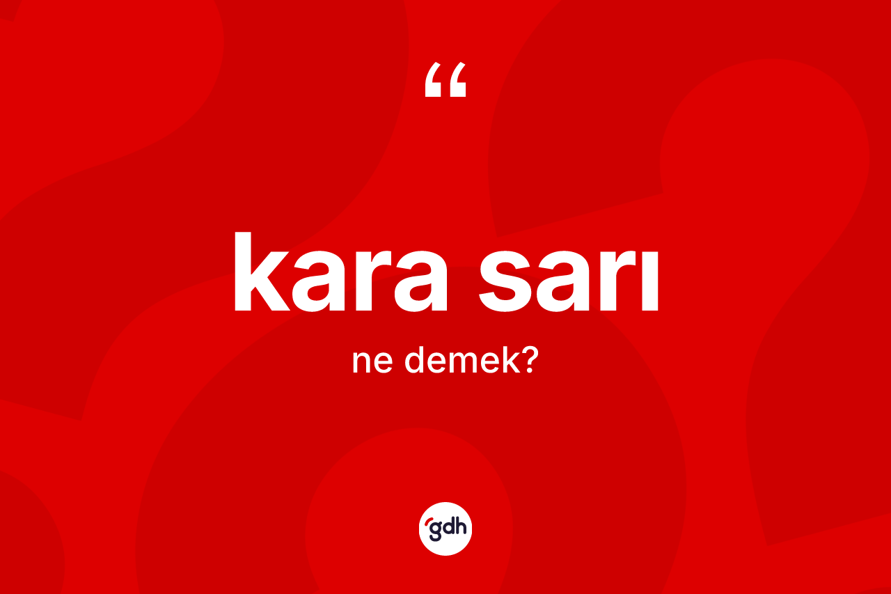 Kara sarı ne demek? Kara sarının TDK'ya göre anlamı nedir?