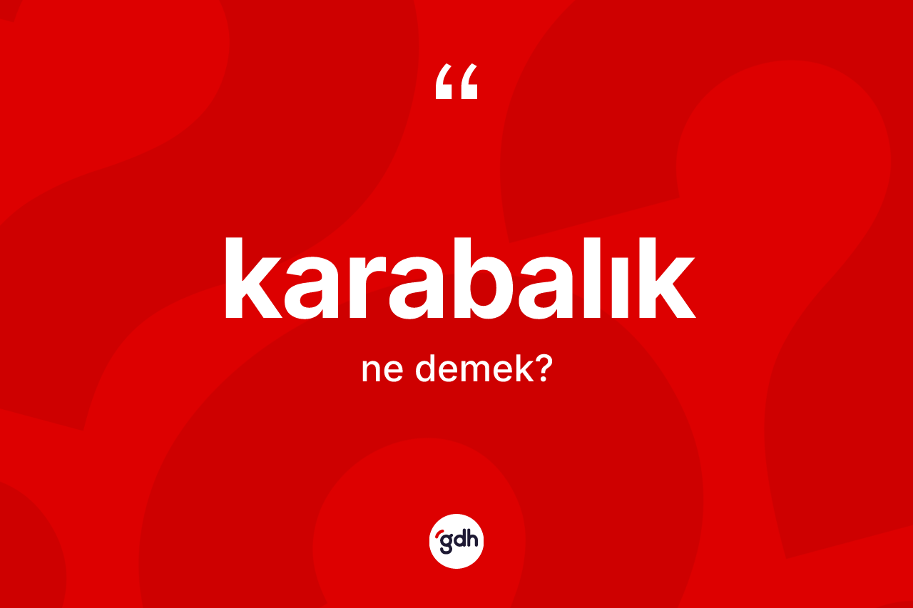 Karabalık kelimesinin tanımı nedir? Karabalığın TDK'ya göre anlamı nedir?