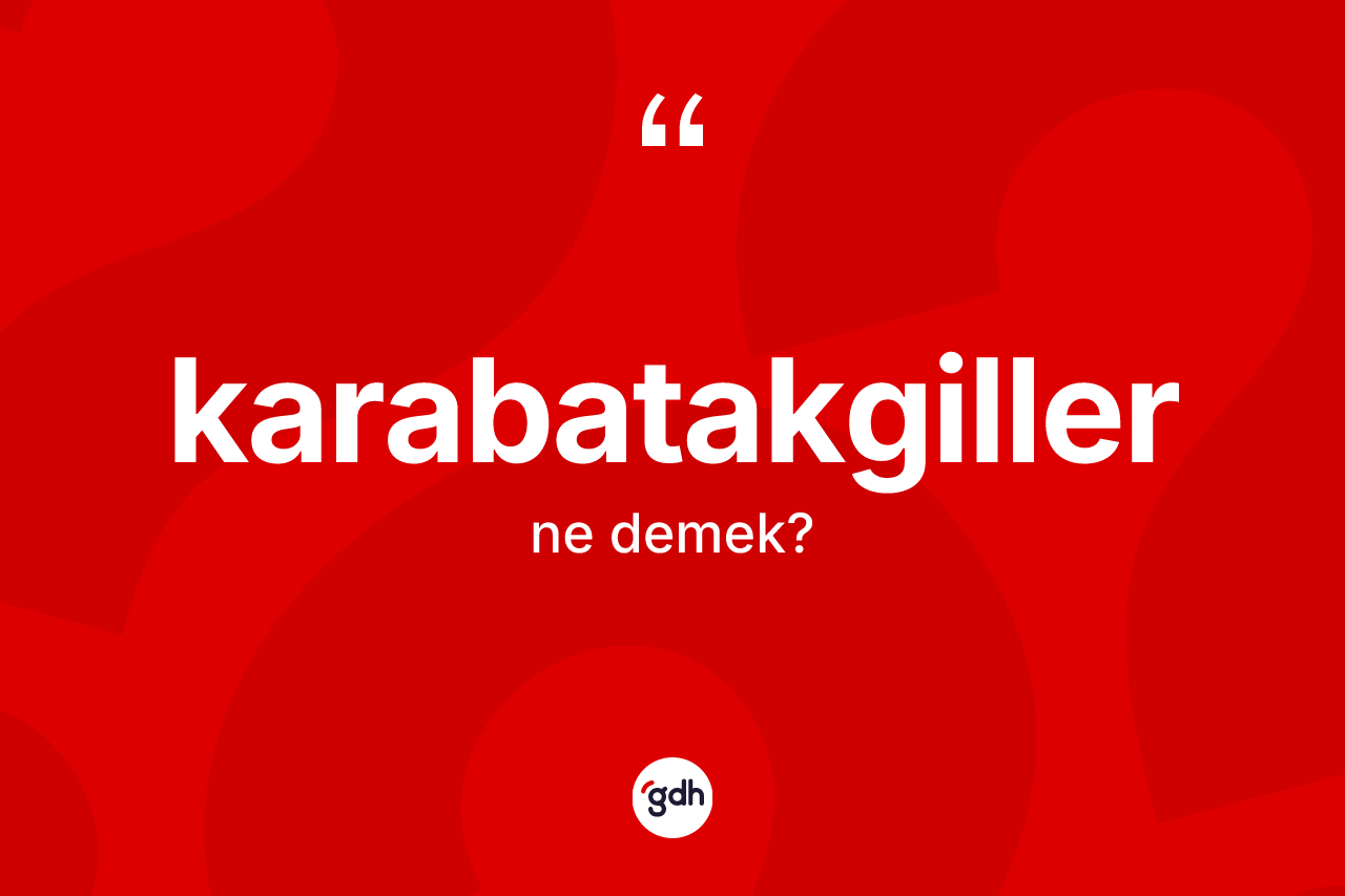 Karabatakgiller ne demek? Karabatakgillerin TDK'ya göre anlamı nedir?