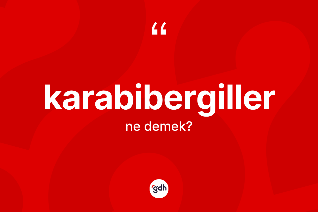 Karabibergiller ne demek? Karabibergillerin TDK'ya göre anlamı nedir?