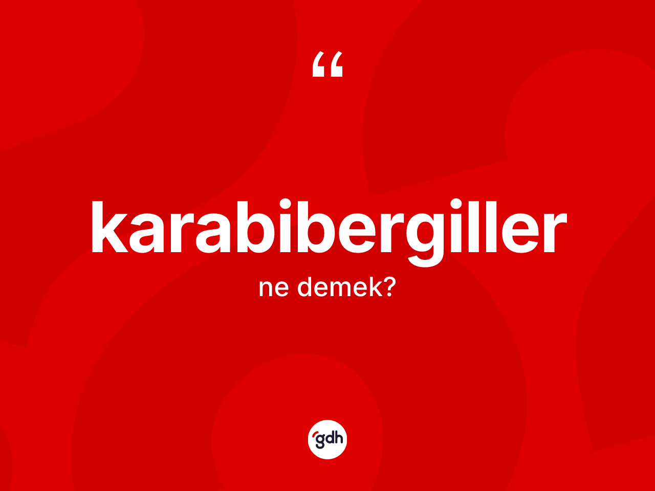 Karabibergiller ne demek? Karabibergillerin TDK'ya göre anlamı nedir?