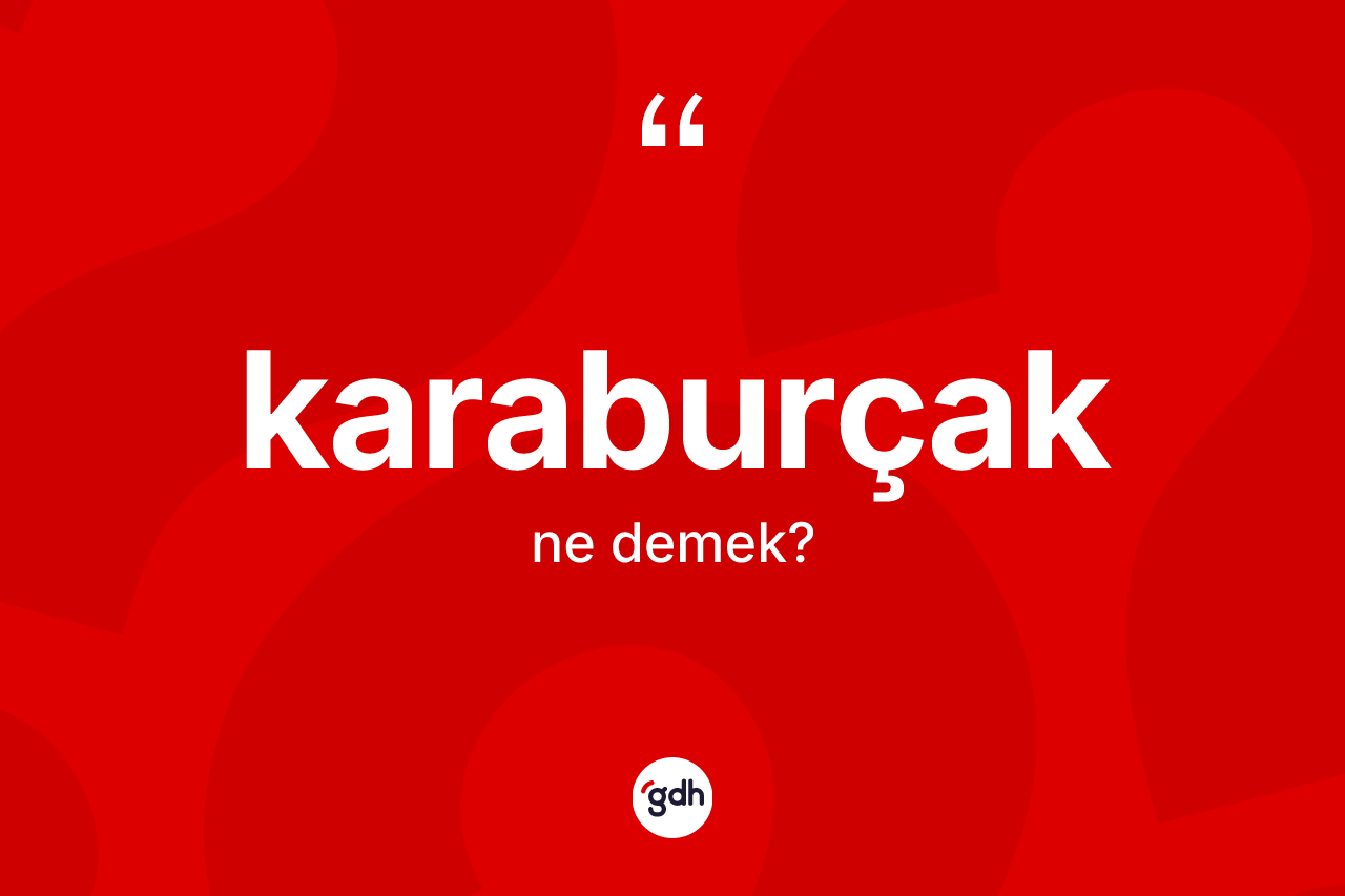 Karaburçak kelimesi ne demek? Karaburçak kelimesinin TDK'ya göre açıklaması nedir?