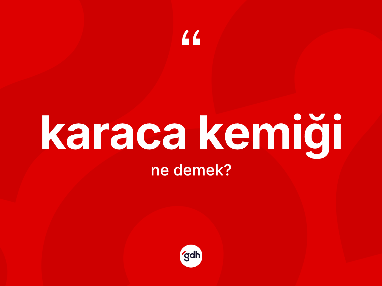 Karaca kemiği kelimesi ne anlama gelir? Karaca kemiğinin TDK'ya göre anlamı nedir?
