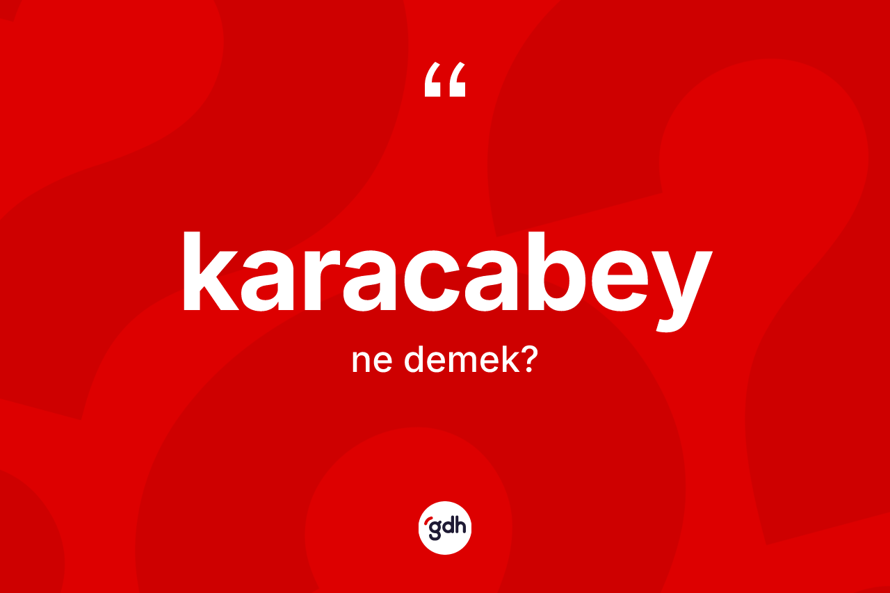Karacabey kelimesinin tanımı nedir? Karacabey'in TDK'ya göre anlamı nedir?