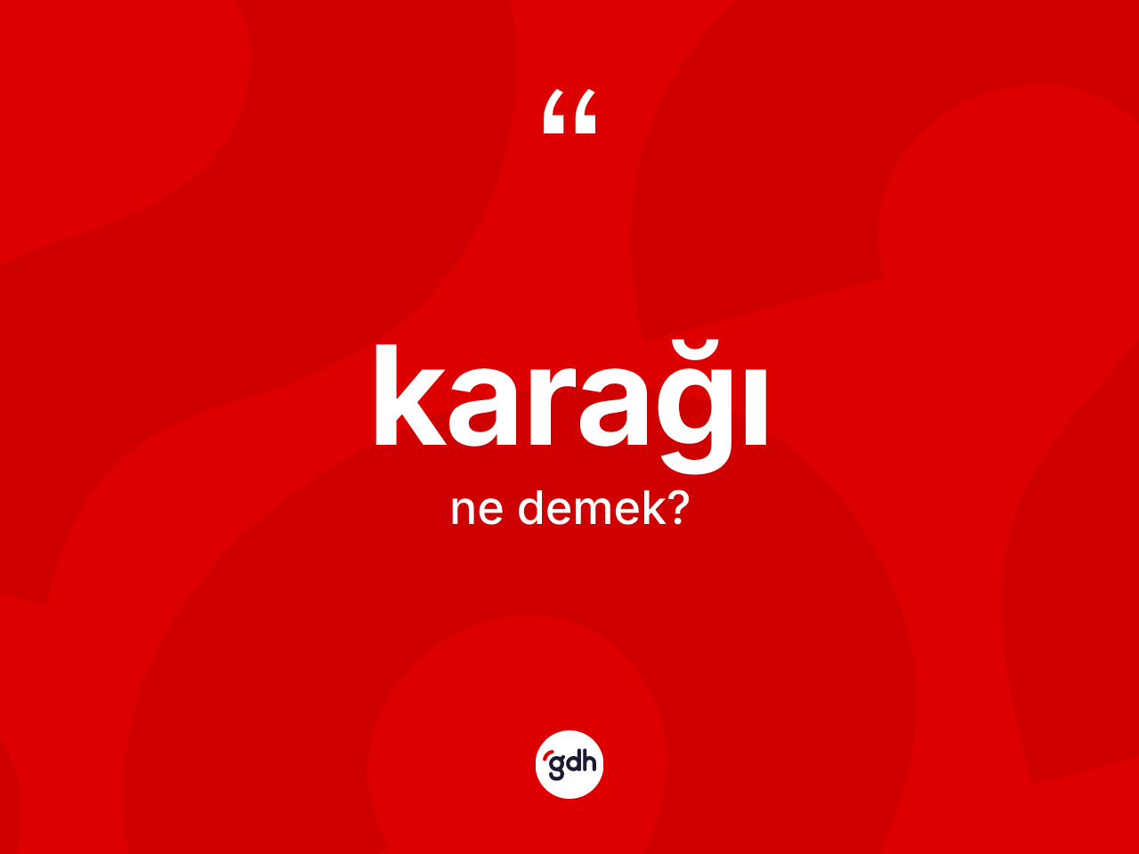 Karağı ne demek? Karağının sözlükteki anlamı nedir?