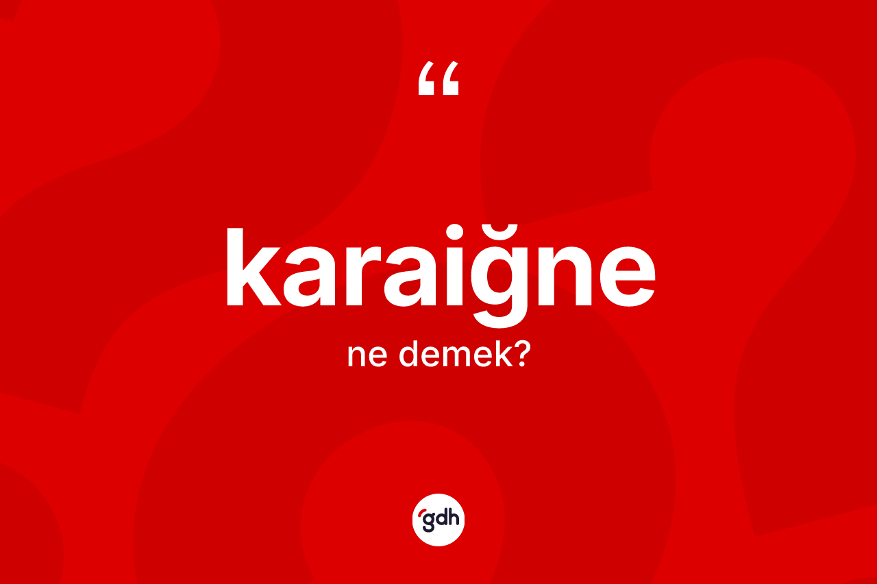 Karaiğne nedir? Karaiğne kelimesinin TDK'ya göre açıklaması nedir?