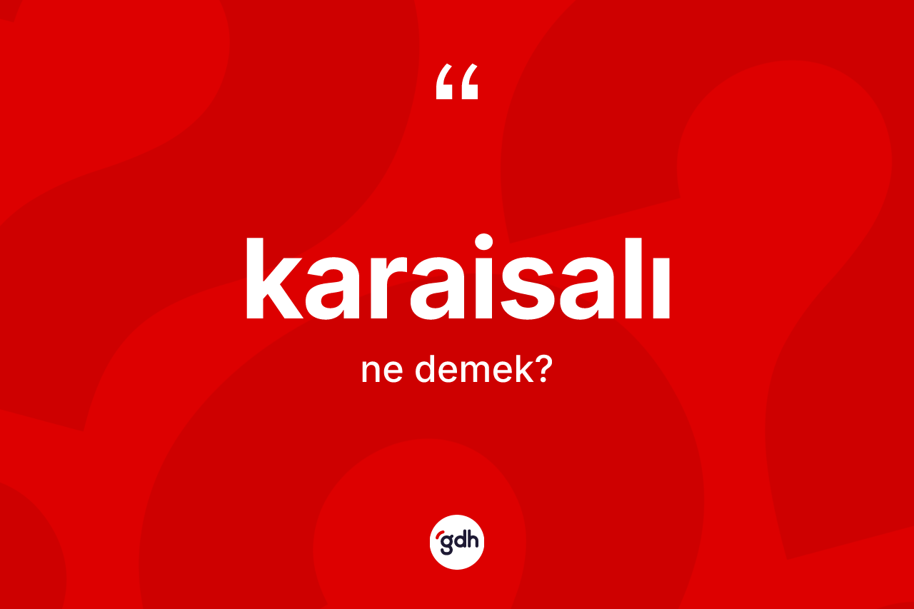 Karaisalı kelimesinin anlamı nedir? Karaisalı'nın sözlükteki anlamı nedir?