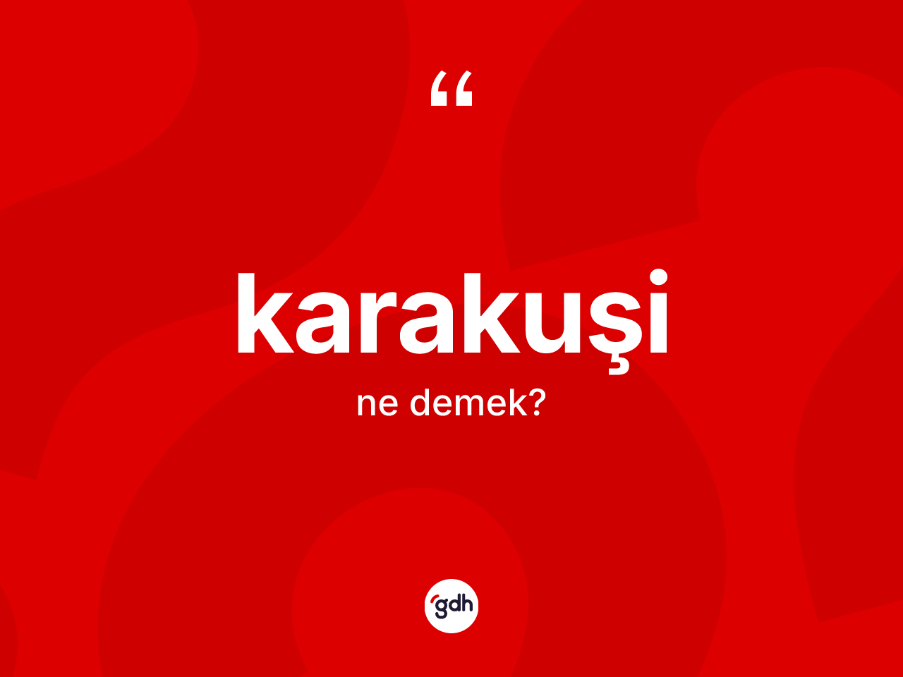 Karakuşi ne demek? Karakuşinin TDK'ya göre anlamı nedir?