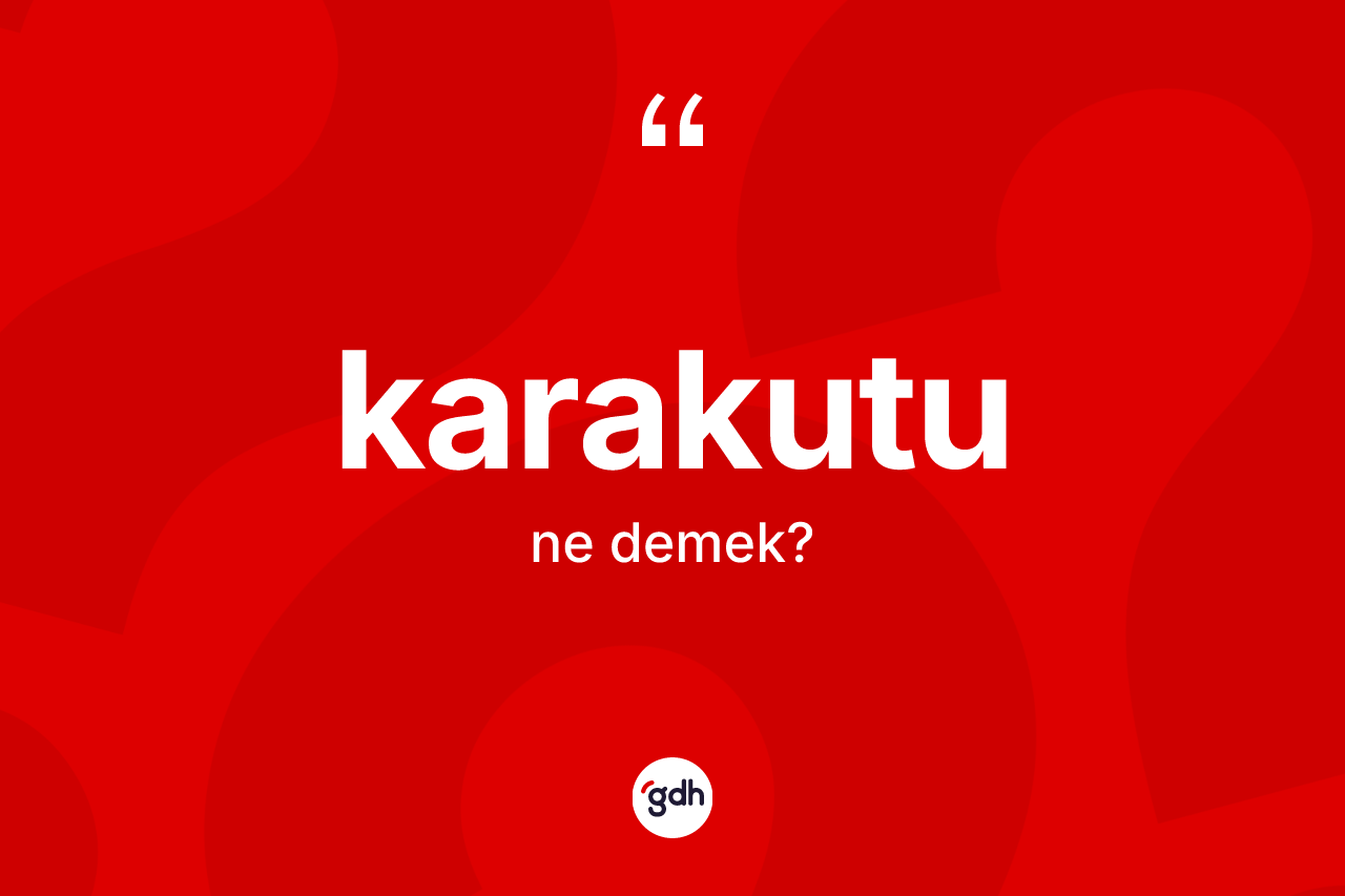 Karakutu ne anlama gelir? Karakutu kelimesinin TDK anlamı nedir?