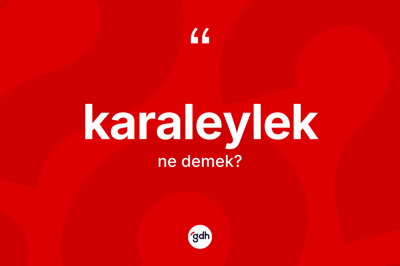 Karaleylek kelimesinin sözlükteki tanımı nedir? Karaleylek kelimesinin TDK'ya göre açıklaması nedir?