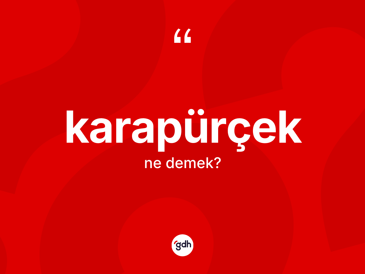 Karapürçek kelimesinin tanımı nedir? Karapürçek'in TDK'ya göre anlamı nedir?