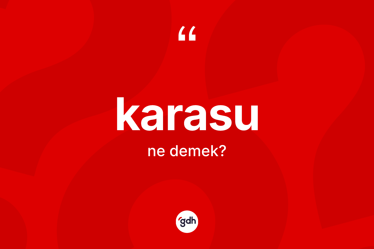 Karasu kelimesinin tanımı nedir? Karasunun TDK'ya göre anlamı nedir?