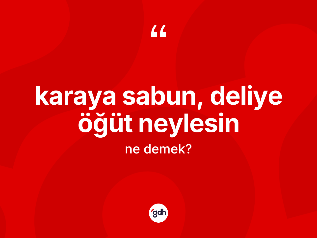 Karaya sabun, deliye öğüt neylesin ne demek? Karaya sabun, deliye öğüt neylesin ifadesinin TDK anlamı nedir?