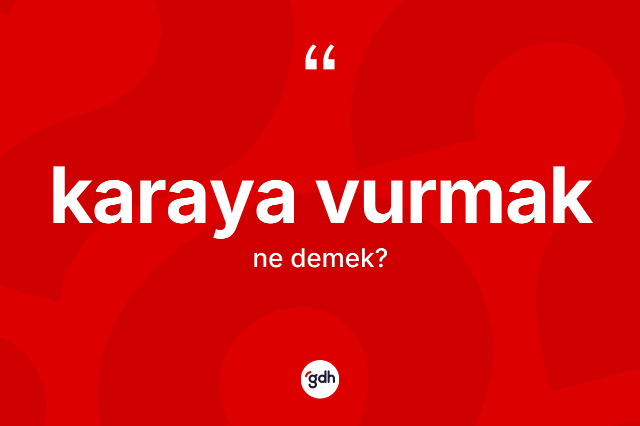 Karaya vurmak nedir? Karaya vurmak ifadesinin TDK anlamı nedir?