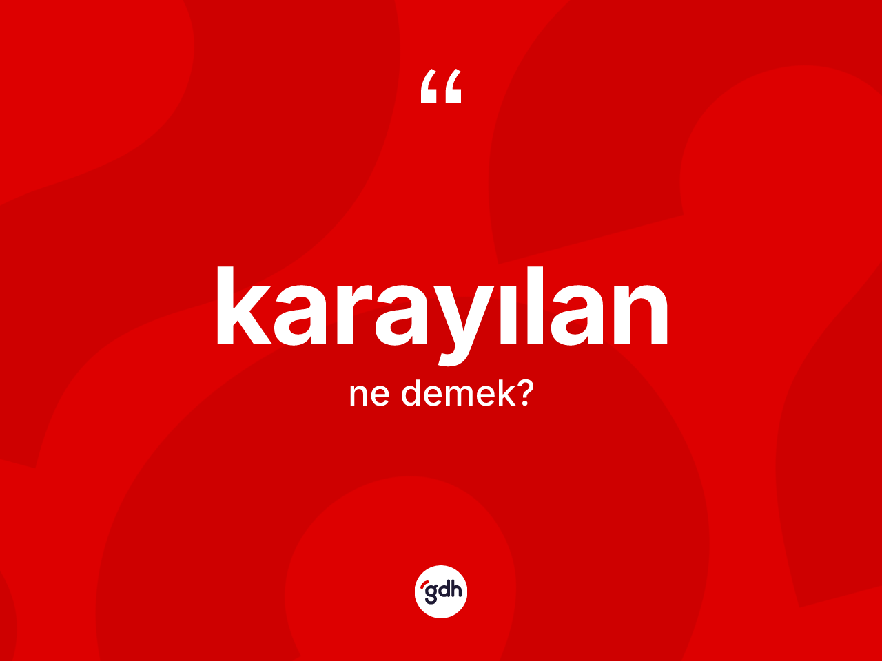 Karayılan nedir? Karayılanın TDK'ya göre anlamı nedir?