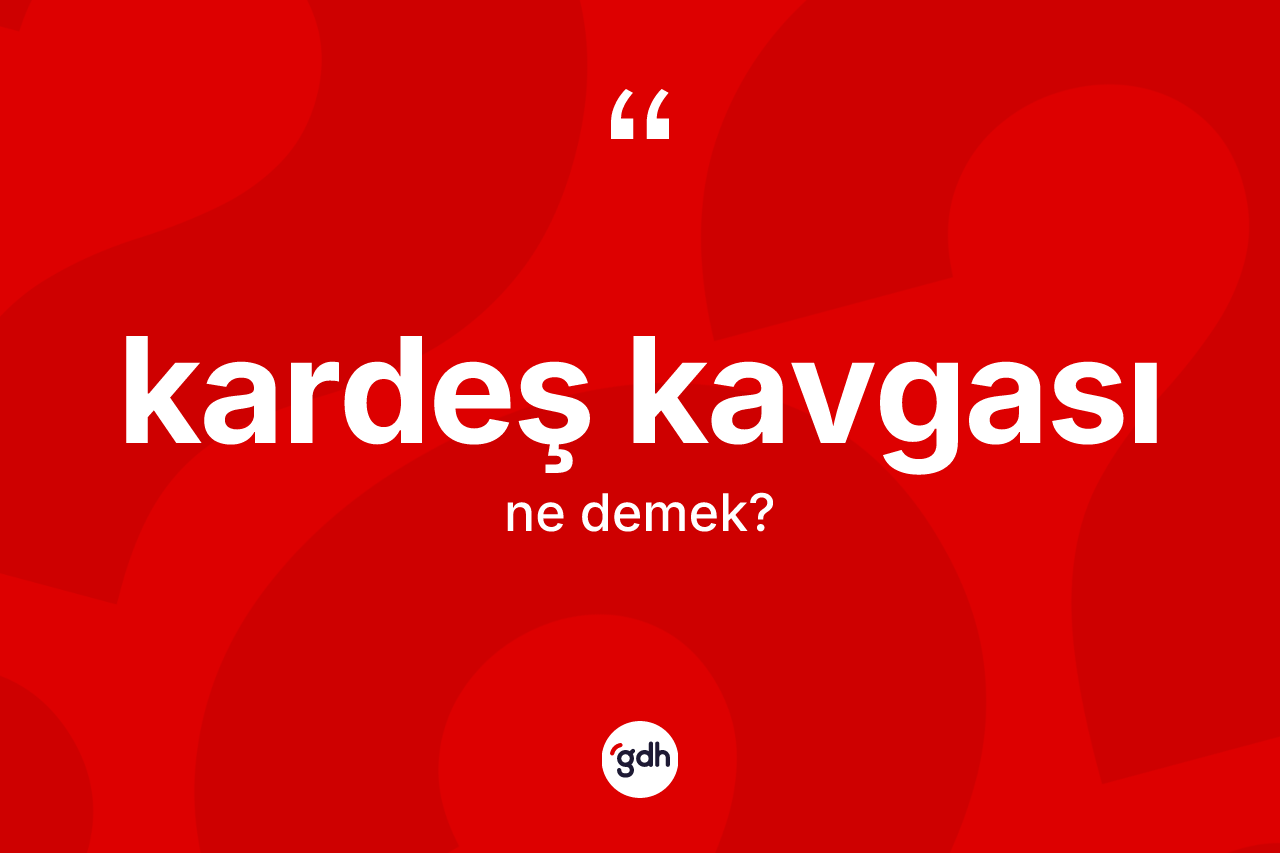 Kardeş kavgası kelimesinin tanımı nedir? Kardeş kavgası kelimesinin TDK'ya göre açıklaması nedir?