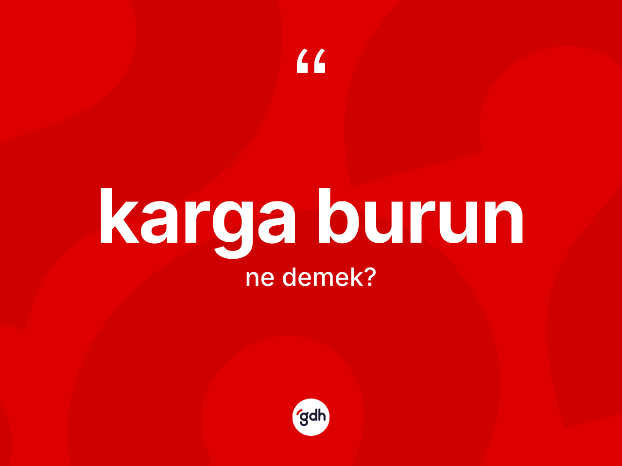 Karga burun kelimesinin tanımı nedir? Karga burunun TDK'ya göre anlamı nedir?