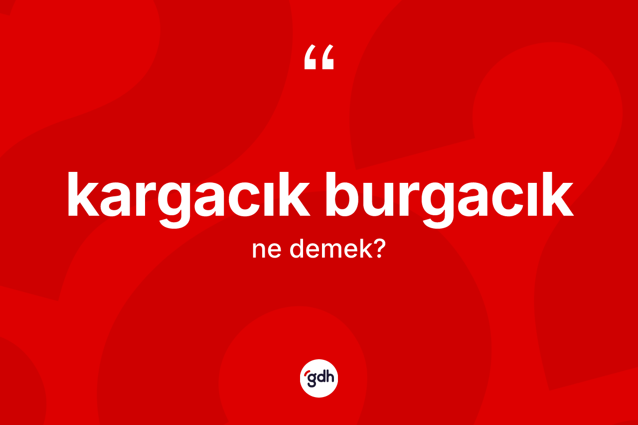 Kargacık burgacık kelimesi ne demek? Kargacık burgacığın kısaca tanımı nedir?