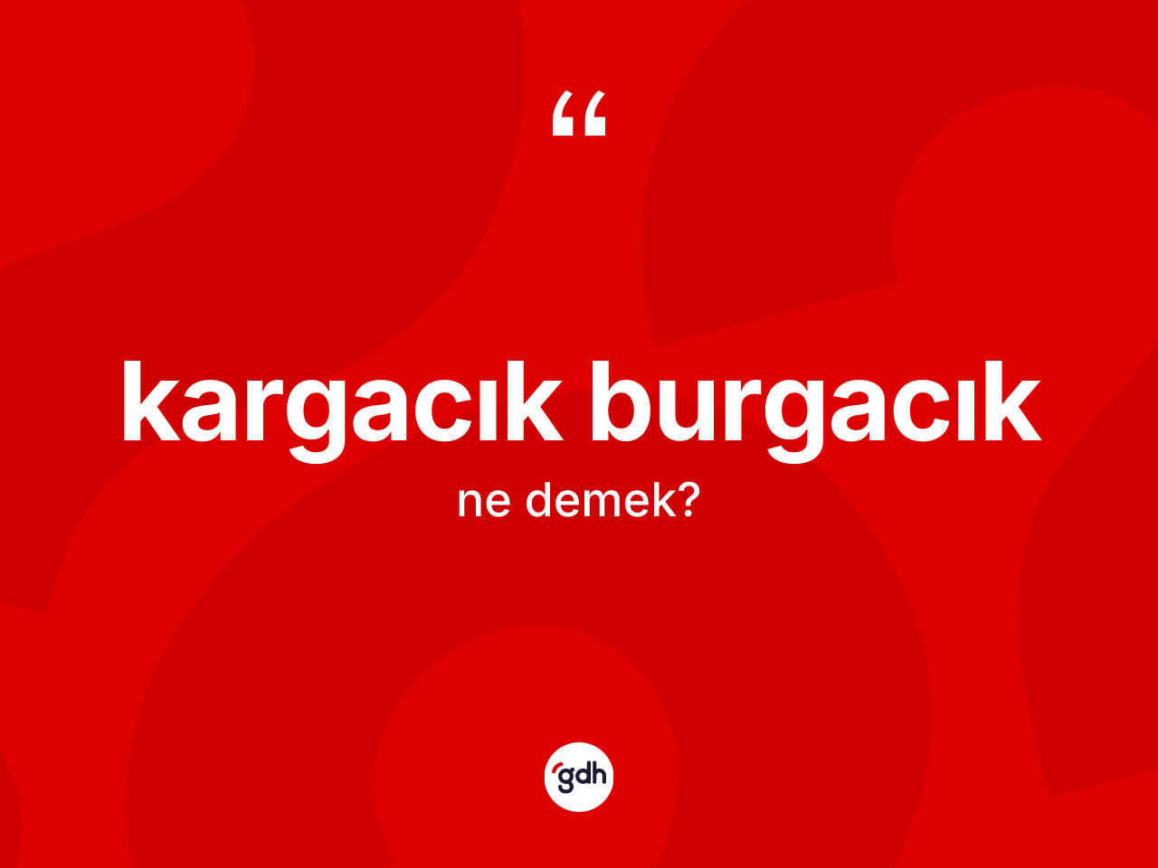 Kargacık burgacık kelimesi ne demek? Kargacık burgacığın kısaca tanımı nedir?