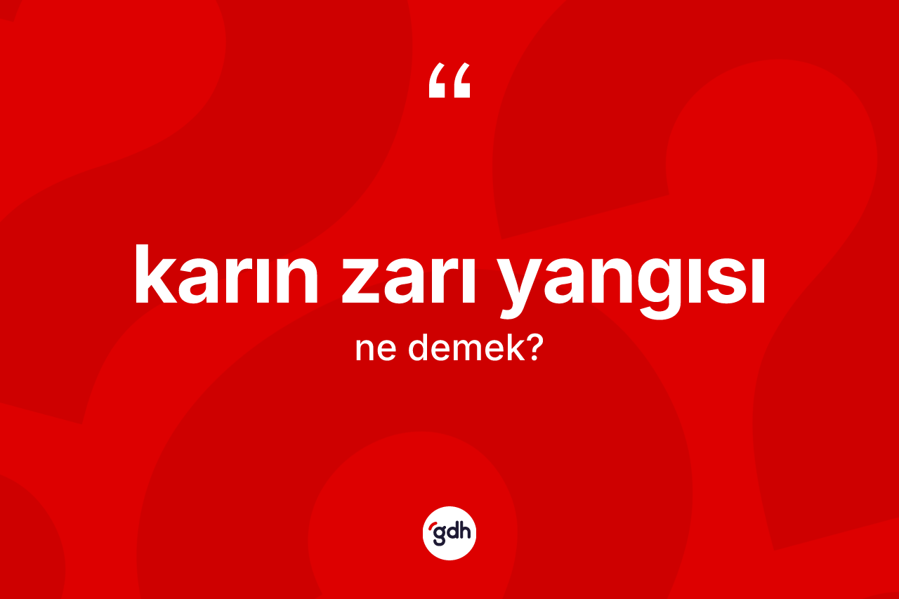 Karın zarı yangısı kelimesinin sözlükteki tanımı nedir? Karın zarı yangısının TDK'ya göre anlamı nedir?