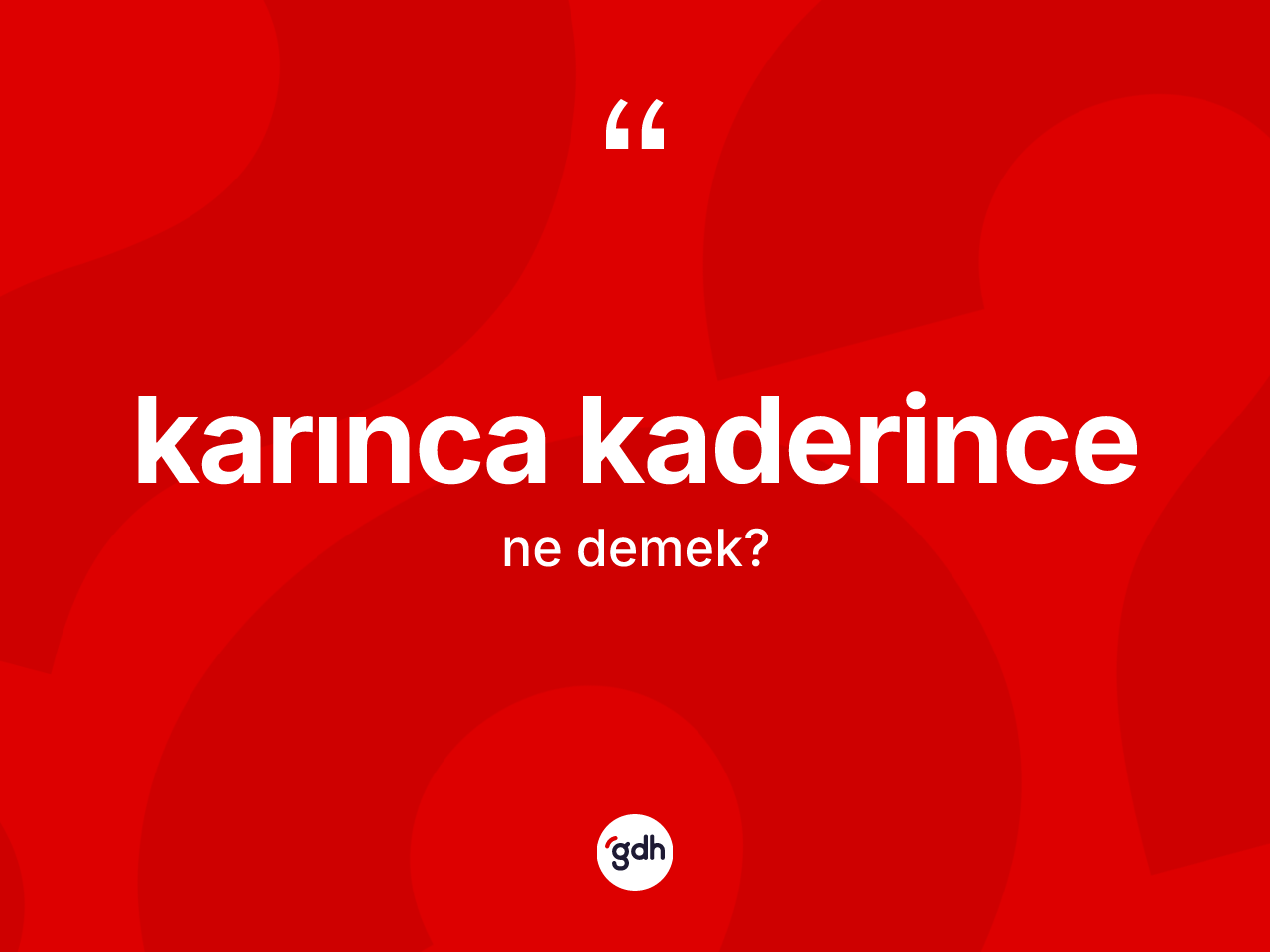 Karınca kaderince kelimesinin anlamı nedir? Karınca kaderincenin sözlükteki anlamı nedir?