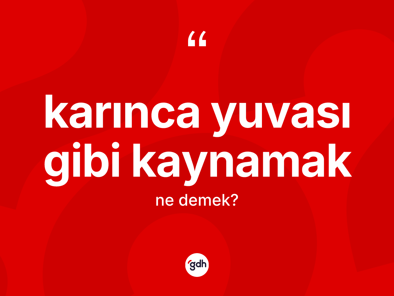 Karınca yuvası gibi kaynamak ne demektir? Karınca yuvası gibi kaynamak sözünün TDK tanımı nedir?