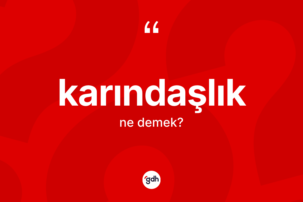 Karındaşlık kelimesinin sözlükteki tanımı nedir? Karındaşlığın sözlükteki anlamı nedir?