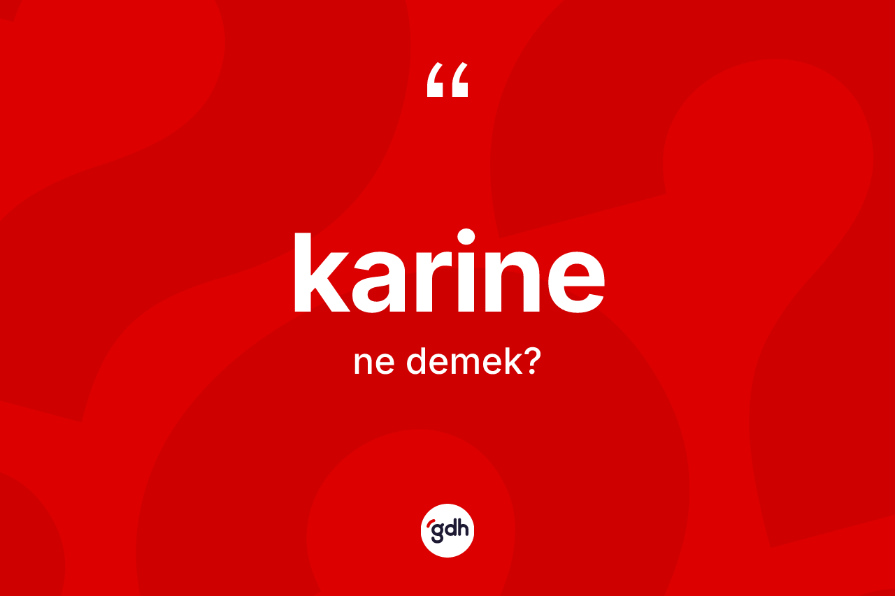 Karine ne demek? Karinenin TDK'ya göre anlamı nedir?