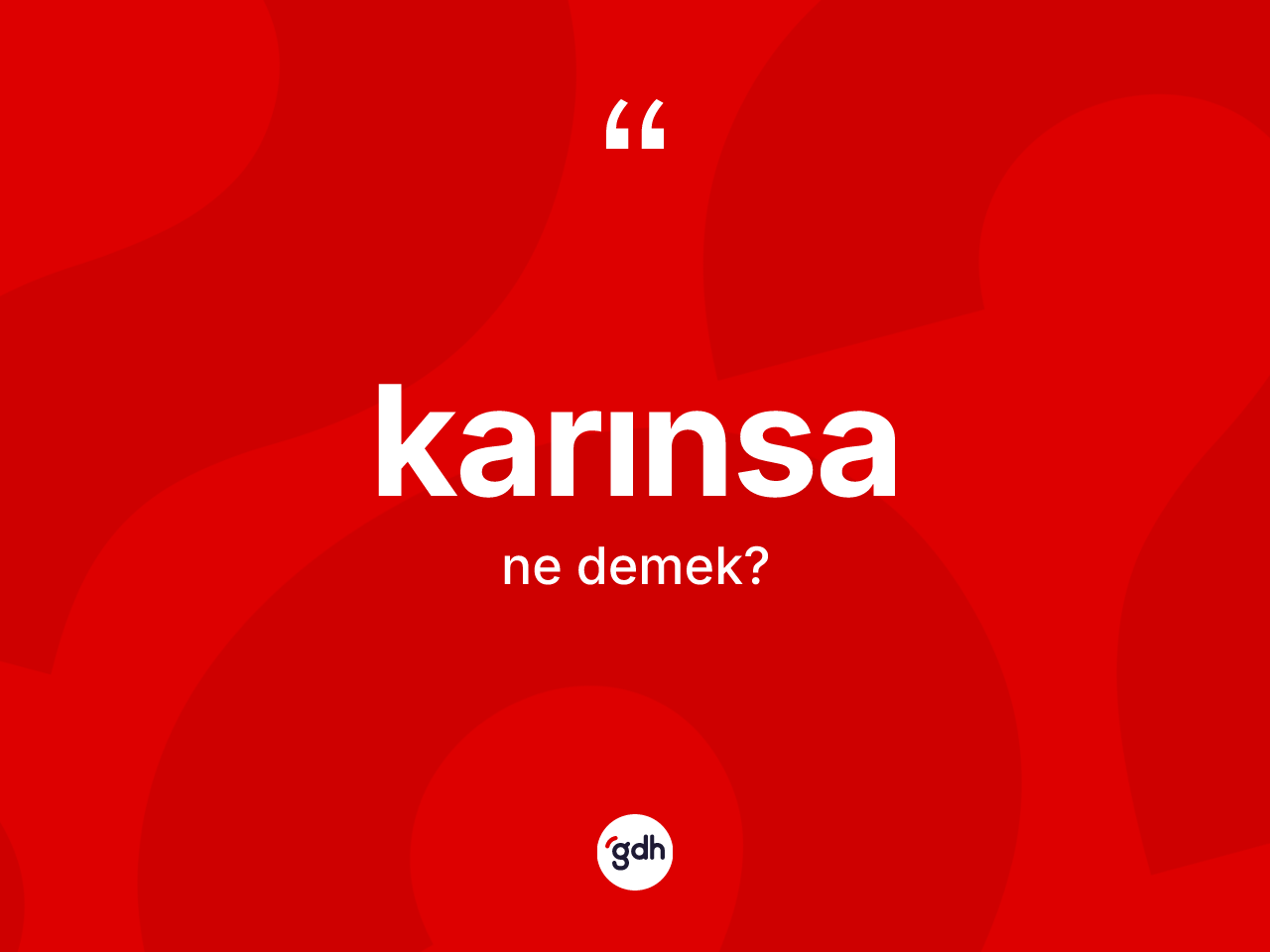 Karınsa kelimesinin sözlükteki tanımı nedir? Karınsanın TDK'ya göre anlamı nedir?