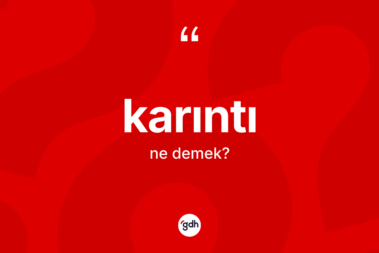 Karıntı kelimesi ne demek? Karıntının TDK'ya göre anlamı nedir?