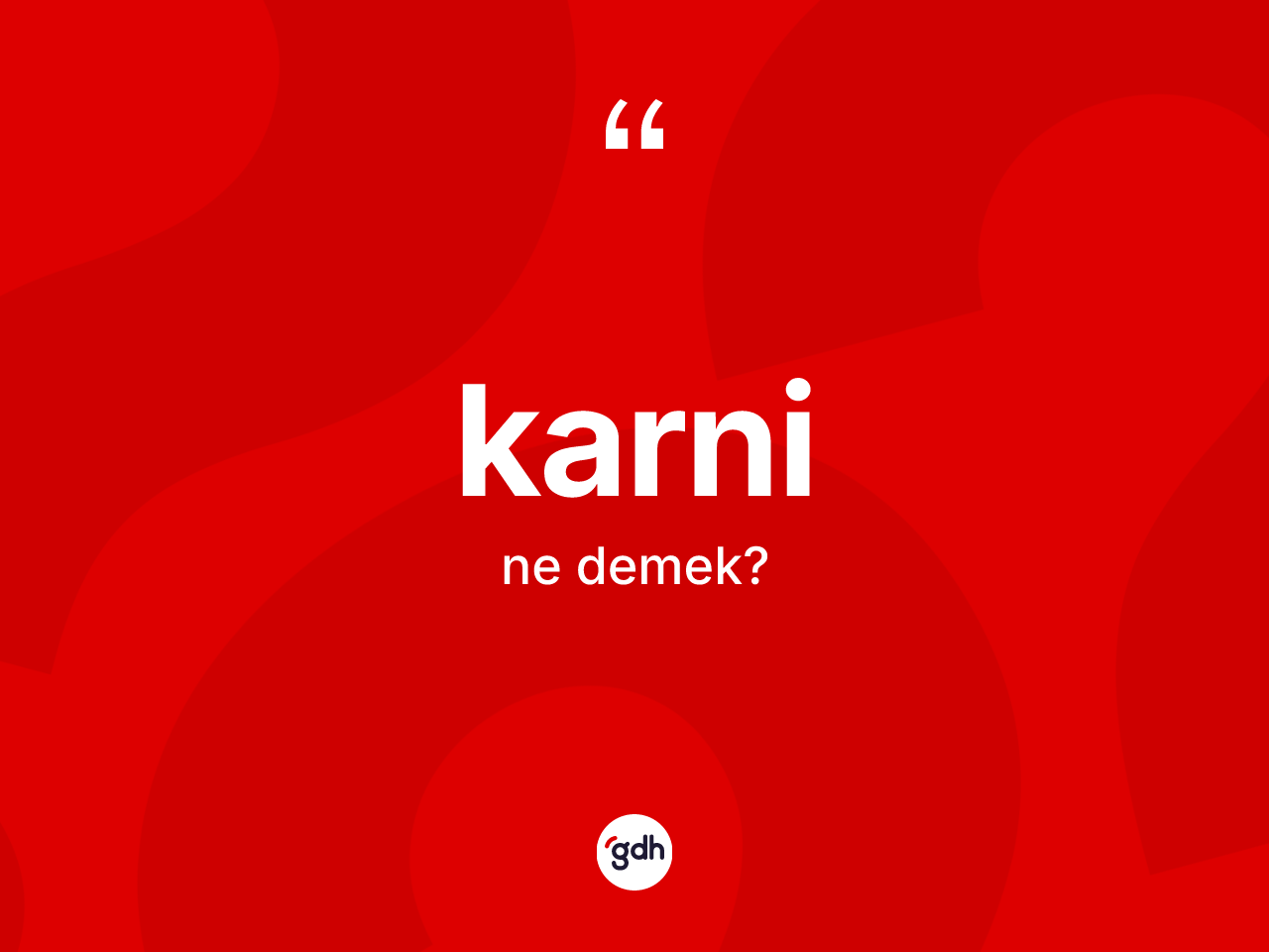 Karni kelimesi ne anlama gelir? Karni kelimesinin kaç farklı anlamı var?