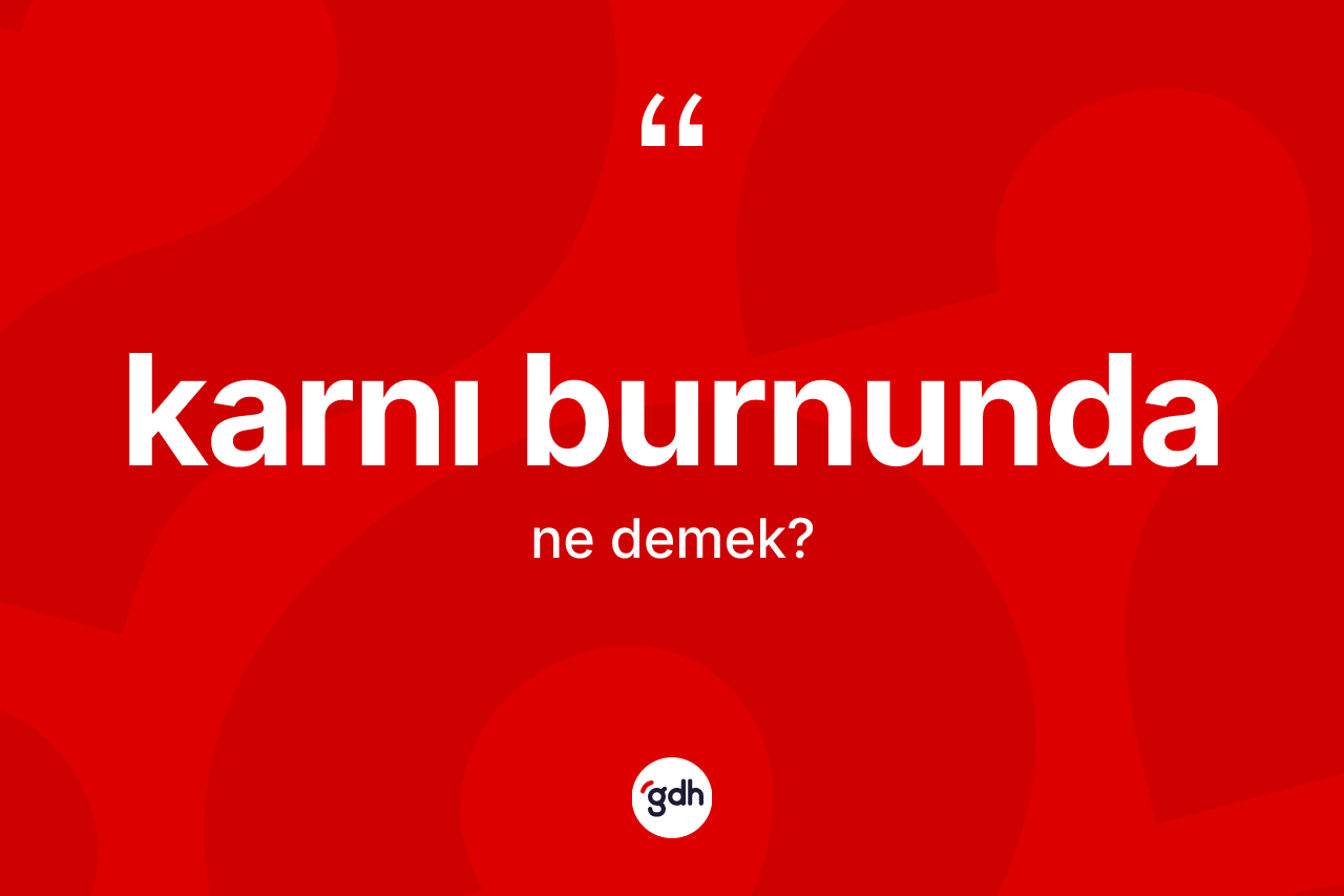 Karnı burnunda kelimesinin sözlükteki tanımı nedir? Karnı burnunda kelimesinin TDK anlamı nedir?