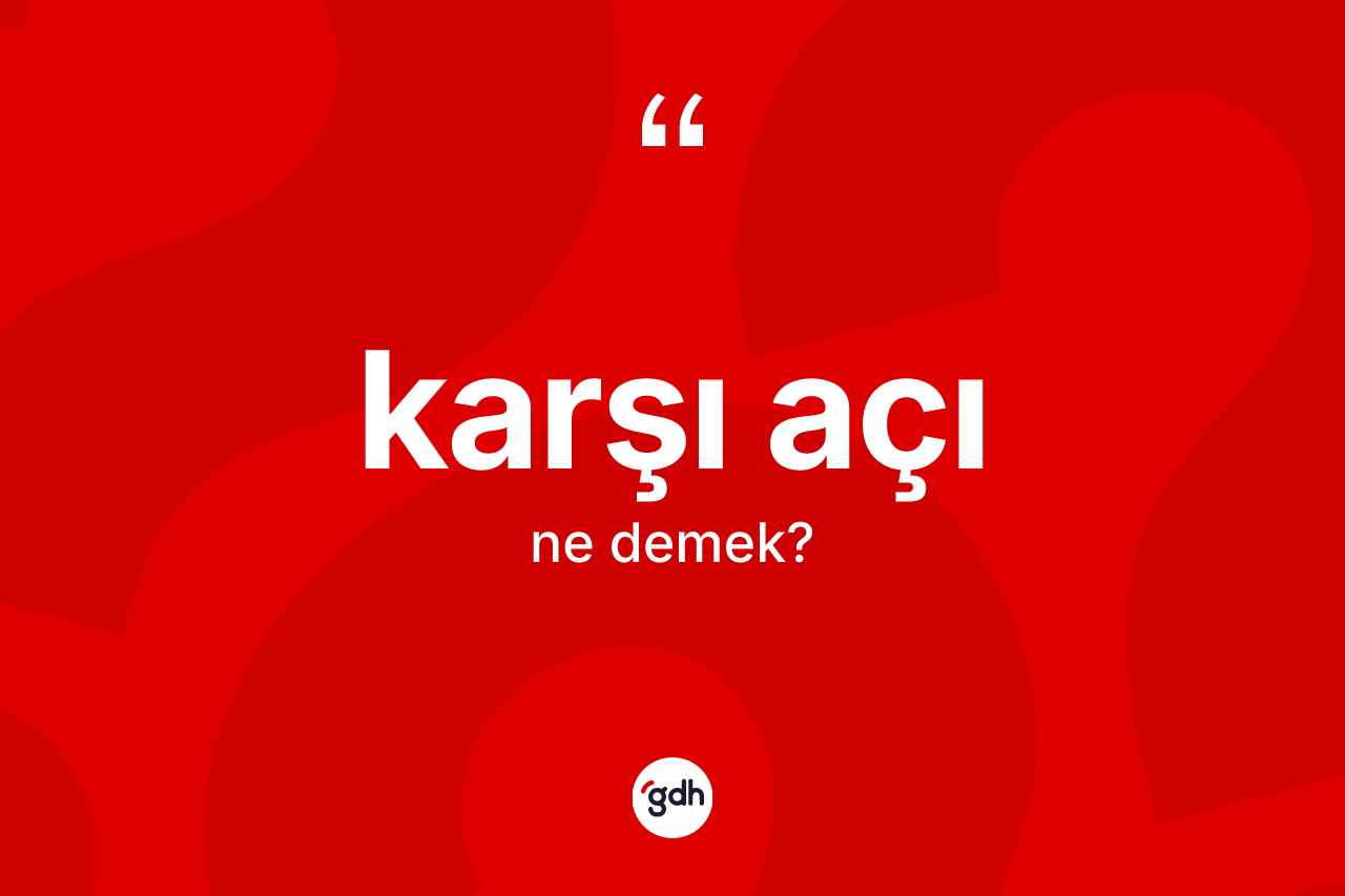 Karşı açı  kelimesinin tanımı nedir? Karşı açı ın sözlükteki anlamı nedir?