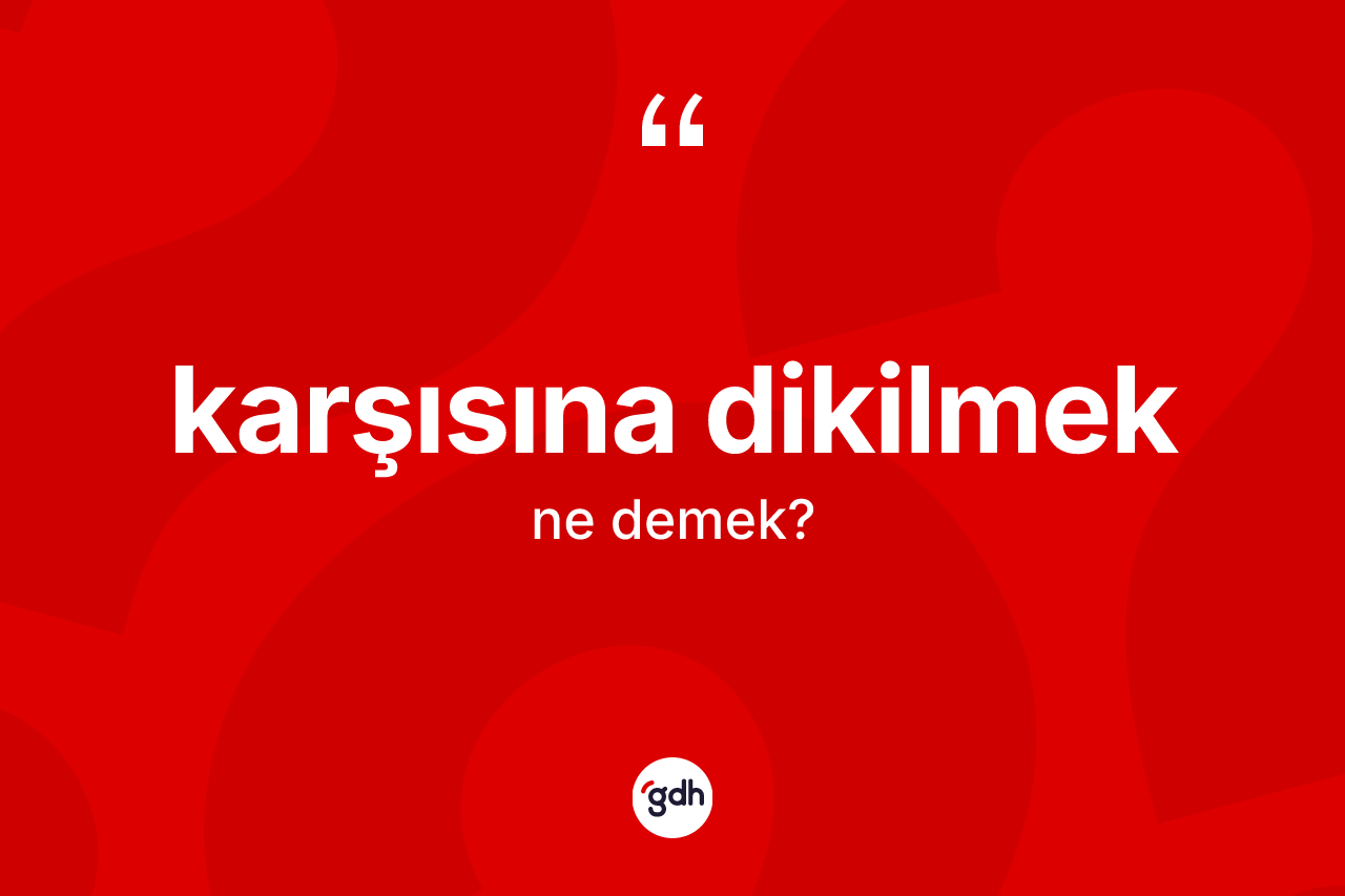 Karşısına dikilmek sözü ne demektir? Karşısına dikilmek sözünün sözlük anlamı nedir?