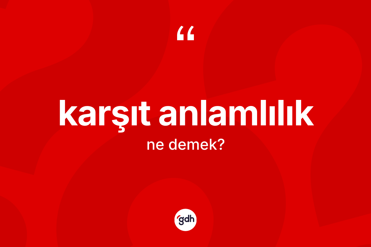 Karşıt anlamlılık kelimesi ne anlama gelir? Karşıt anlamlılığın TDK'ya göre anlamı nedir?