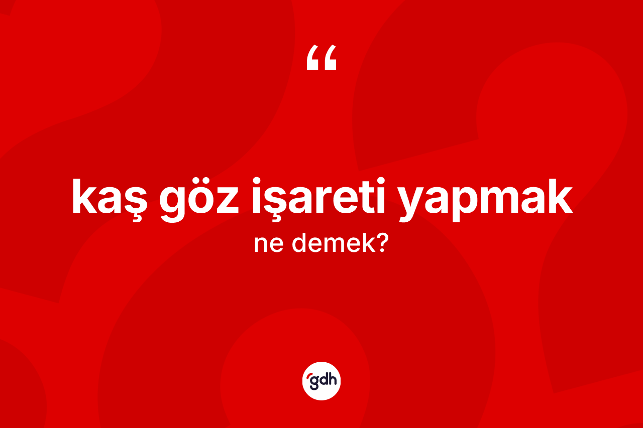 Kaş göz işareti yapmak ifadesinin kısaca anlamı nedir? Kaş göz işareti yapmak ifadesi hangi durumlarda kullanılır