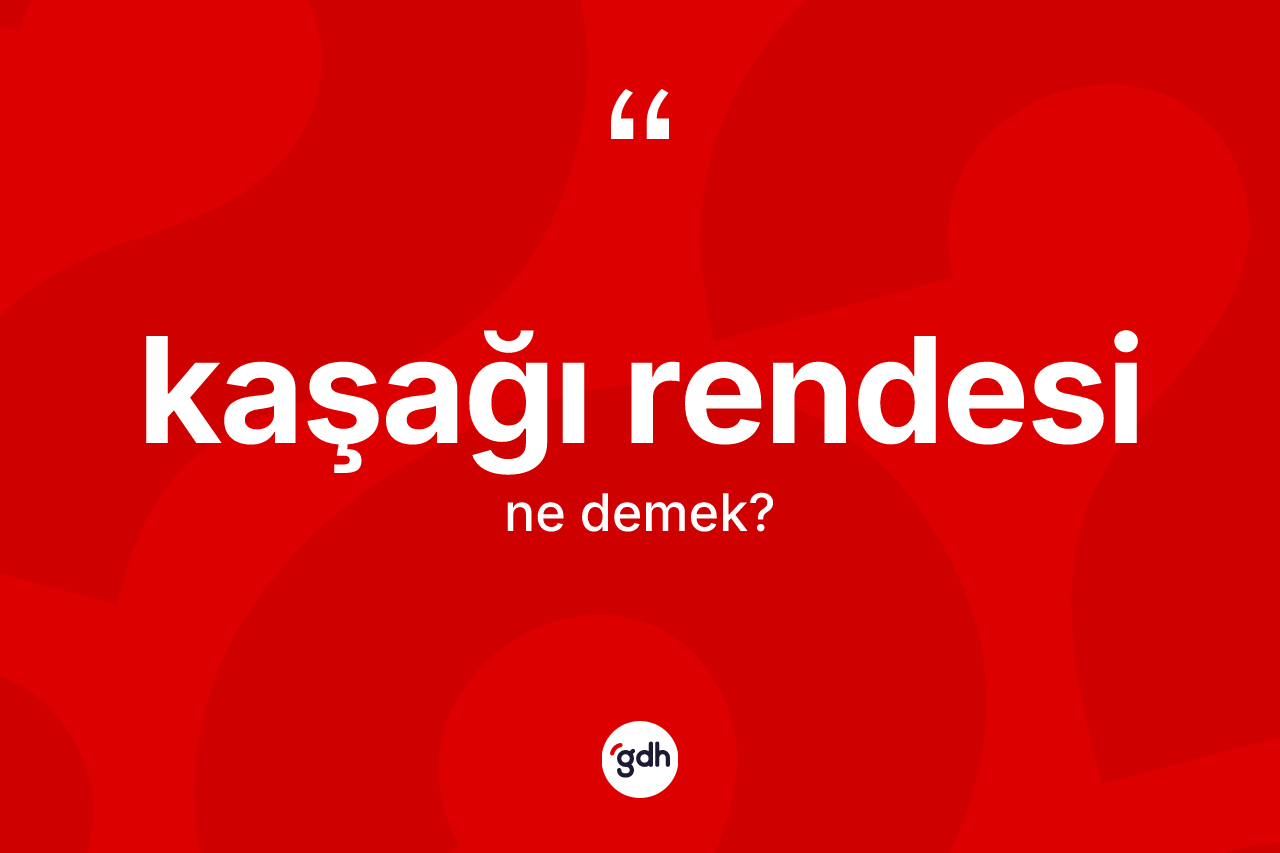 Kaşağı rendesi kelimesi nedir? Kaşağı rendesinin sözlükteki anlamı nedir?