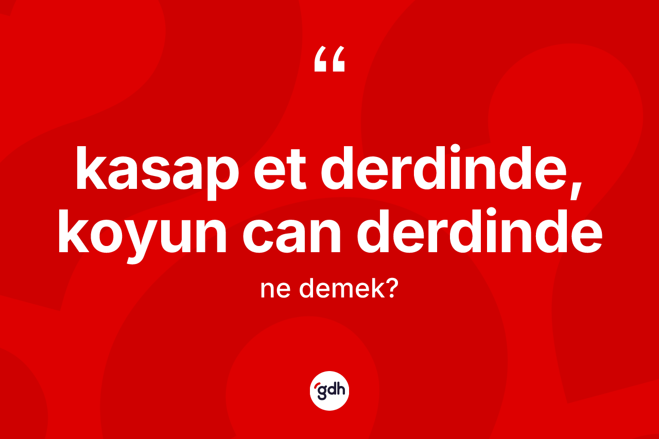 Kasap et derdinde, koyun can derdinde ifadesinin sözlükteki anlamı nedir? Kasap et derdinde, koyun can derdinde ifadesi hangi durumlarda kullanılır
